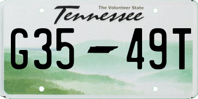 TN license plate G3549T