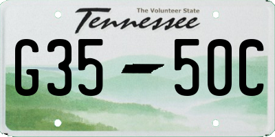 TN license plate G3550C
