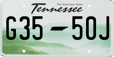 TN license plate G3550J