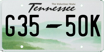 TN license plate G3550K