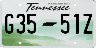 TN license plate G3551Z