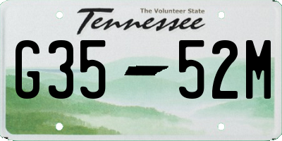 TN license plate G3552M