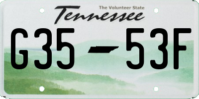 TN license plate G3553F