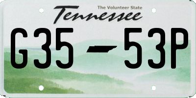 TN license plate G3553P