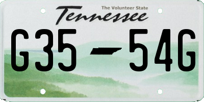 TN license plate G3554G