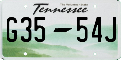 TN license plate G3554J