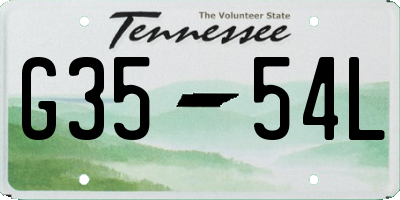 TN license plate G3554L