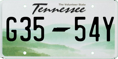 TN license plate G3554Y