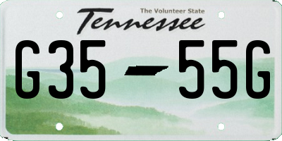 TN license plate G3555G