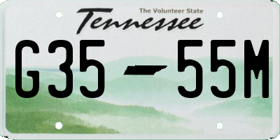 TN license plate G3555M