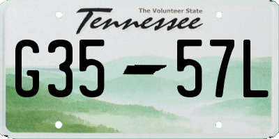 TN license plate G3557L