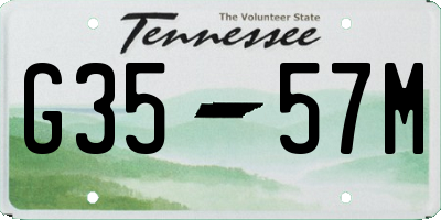 TN license plate G3557M