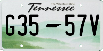 TN license plate G3557V