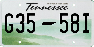 TN license plate G3558I