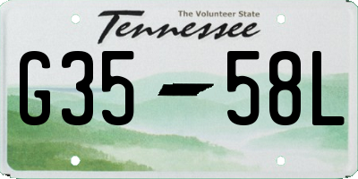 TN license plate G3558L