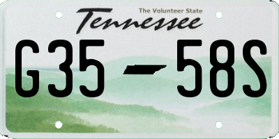 TN license plate G3558S