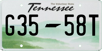 TN license plate G3558T
