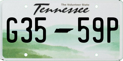 TN license plate G3559P