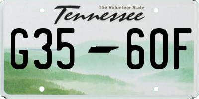 TN license plate G3560F