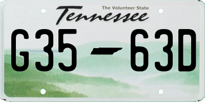 TN license plate G3563D