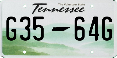 TN license plate G3564G