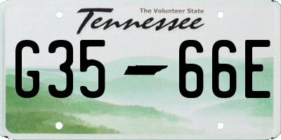 TN license plate G3566E