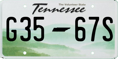 TN license plate G3567S