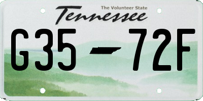 TN license plate G3572F