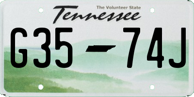 TN license plate G3574J