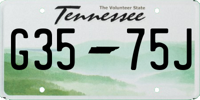 TN license plate G3575J
