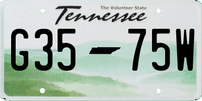 TN license plate G3575W