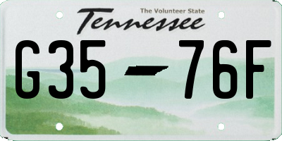 TN license plate G3576F