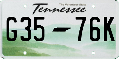 TN license plate G3576K