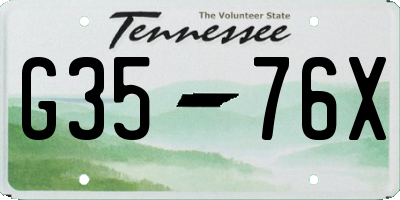 TN license plate G3576X