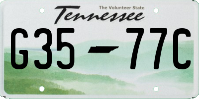 TN license plate G3577C