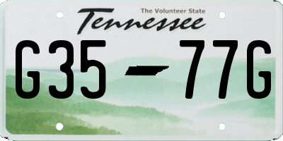 TN license plate G3577G