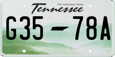 TN license plate G3578A