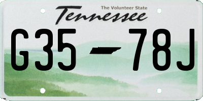 TN license plate G3578J