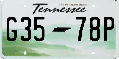 TN license plate G3578P