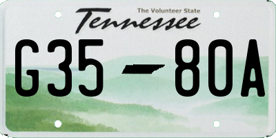 TN license plate G3580A