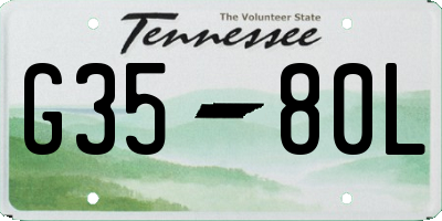 TN license plate G3580L