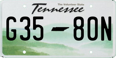 TN license plate G3580N