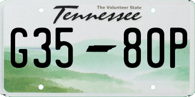 TN license plate G3580P