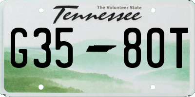 TN license plate G3580T