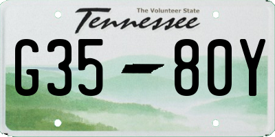 TN license plate G3580Y