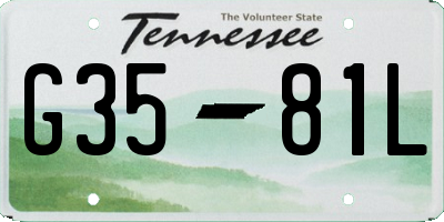 TN license plate G3581L