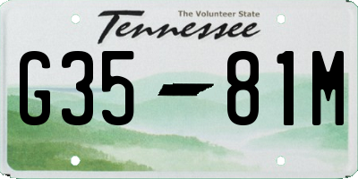 TN license plate G3581M