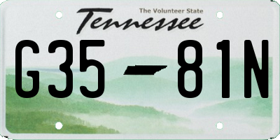 TN license plate G3581N