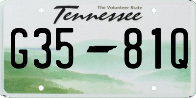 TN license plate G3581Q
