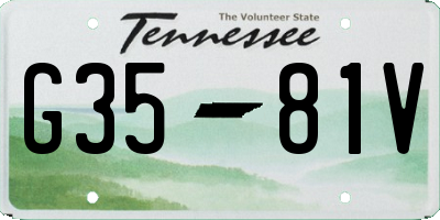 TN license plate G3581V